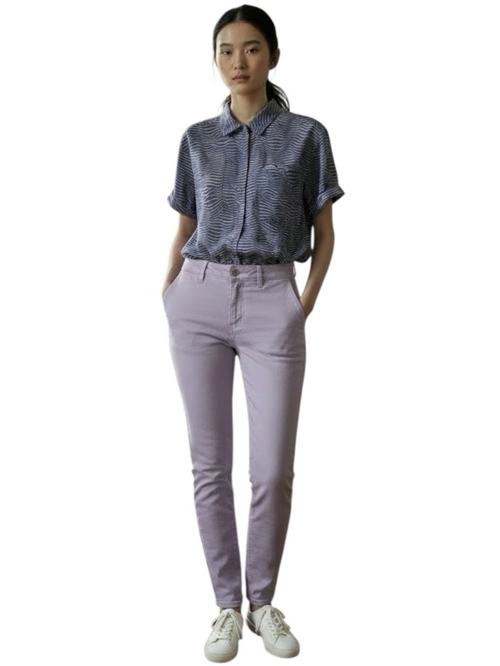 NWT Wildfang ‘The Empower’ Short Sleeve Button Up Shirt on Purple/Green Size XS